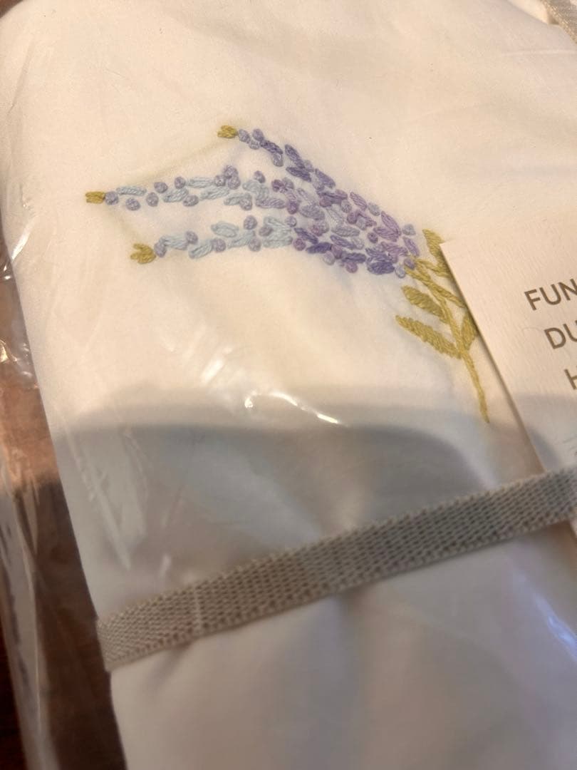 ZARA HOME ラベンダー刺繍 掛け布団カバー 200x200cm