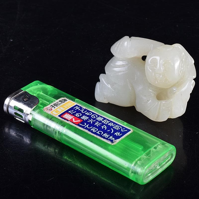 中国 玉石白玉彫刻 人物彫 根付 置物 C 7848E - メルカリ