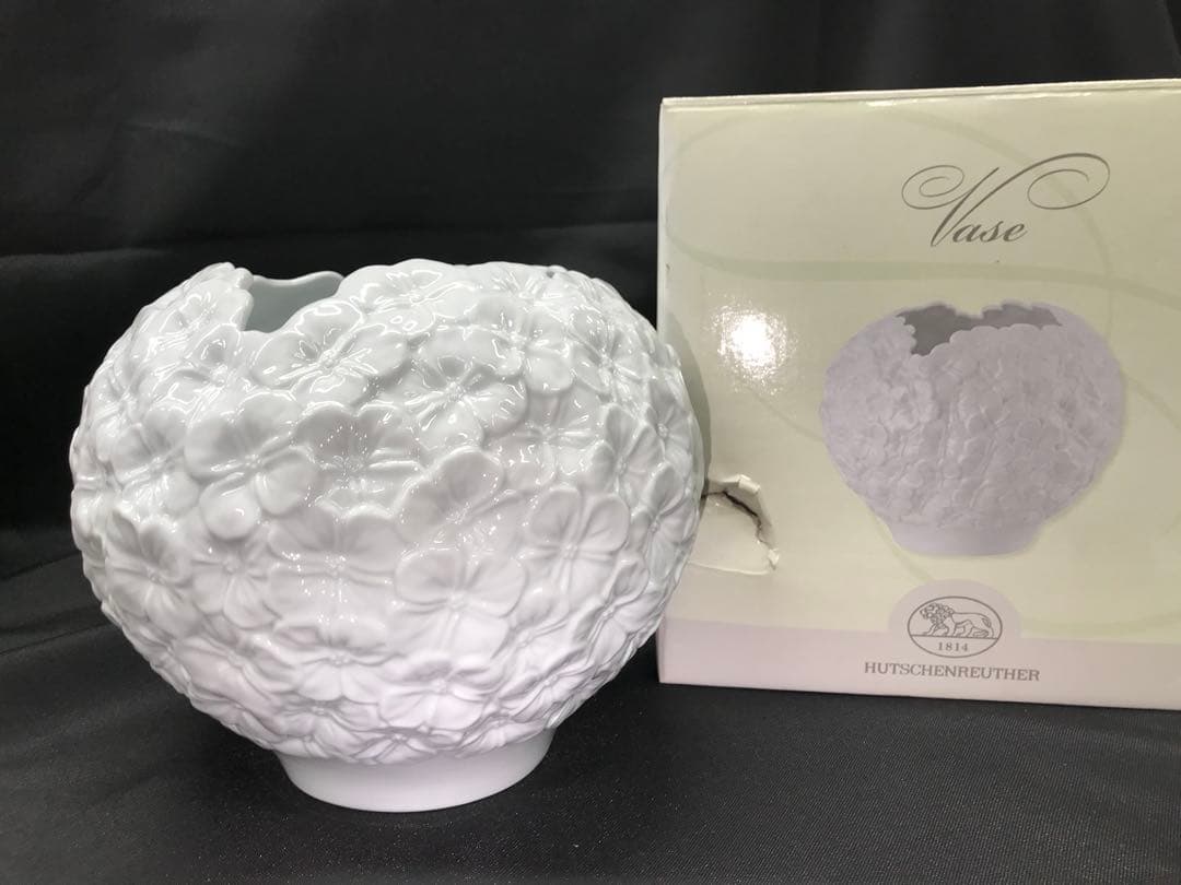 【美品】HUTSCHENREUTHER フッチェンロイター　アジサイ　花瓶 津軽びいどろ 龍飛岬 紫陽花 長丸花器 | おしゃれなガラスの花瓶 上品