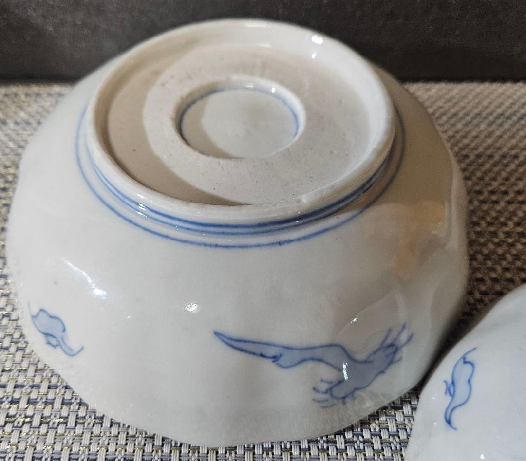 江戸時代末期〜明治 古伊万里 錦手 金彩色絵 松鶴図 金彩赤絵 大振な