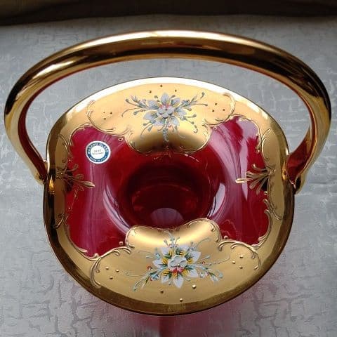美品☆ムラノガラス 赤 金彩 24K ヴェネチアン イタリア製 - メルカリ