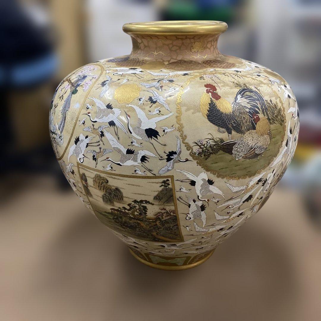時代名品 薩摩焼 金襴手 飾壺 花器 特大約62cm - メルカリ
