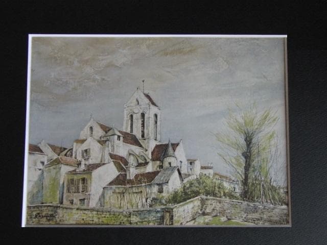 藤田嗣治、「Paysage」、希少画集の額装画、人気作品、オーダーマット付 藤田嗣治、「Les Sept Trompettes」、希少画集の額装画 - メルカリ