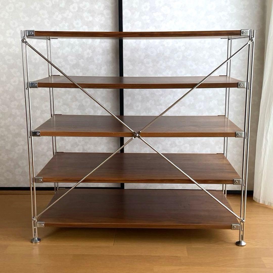 無印良品 ステンレスユニットシェルフ ウォールナット材棚セット