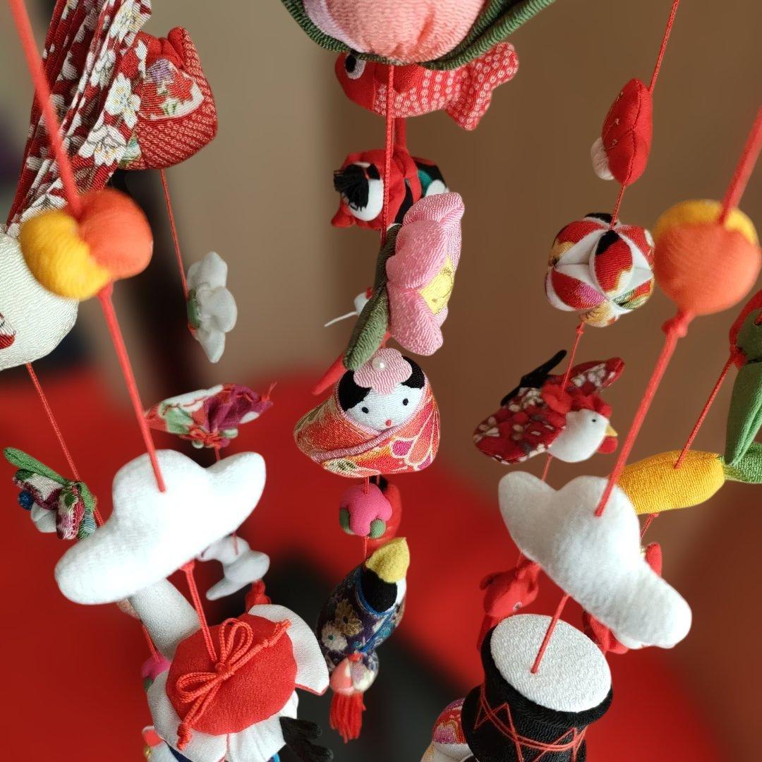 ひな祭り 吊るし飾り(みやび) 赤 高さ(80cm)