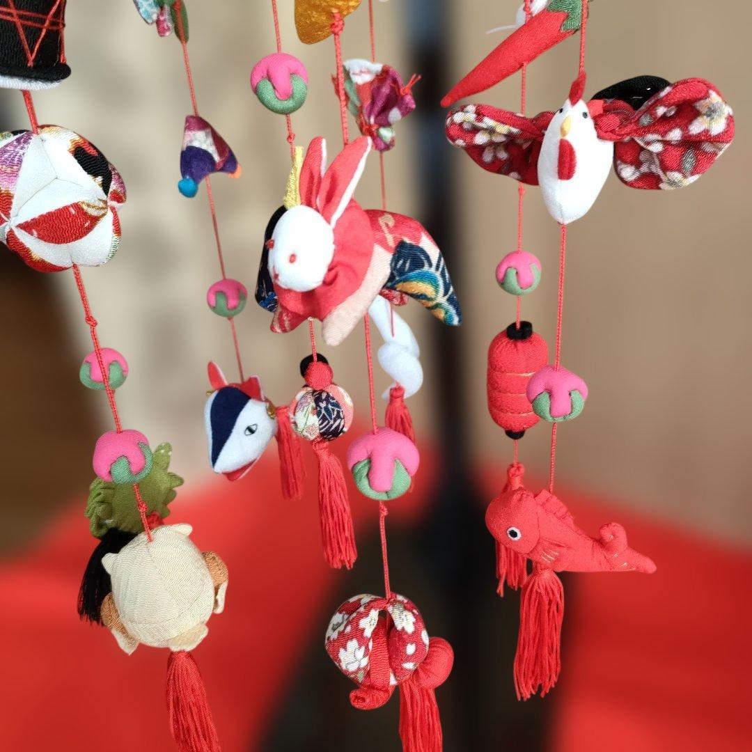 ひな祭り 吊るし飾り(みやび) 赤 高さ(80cm)