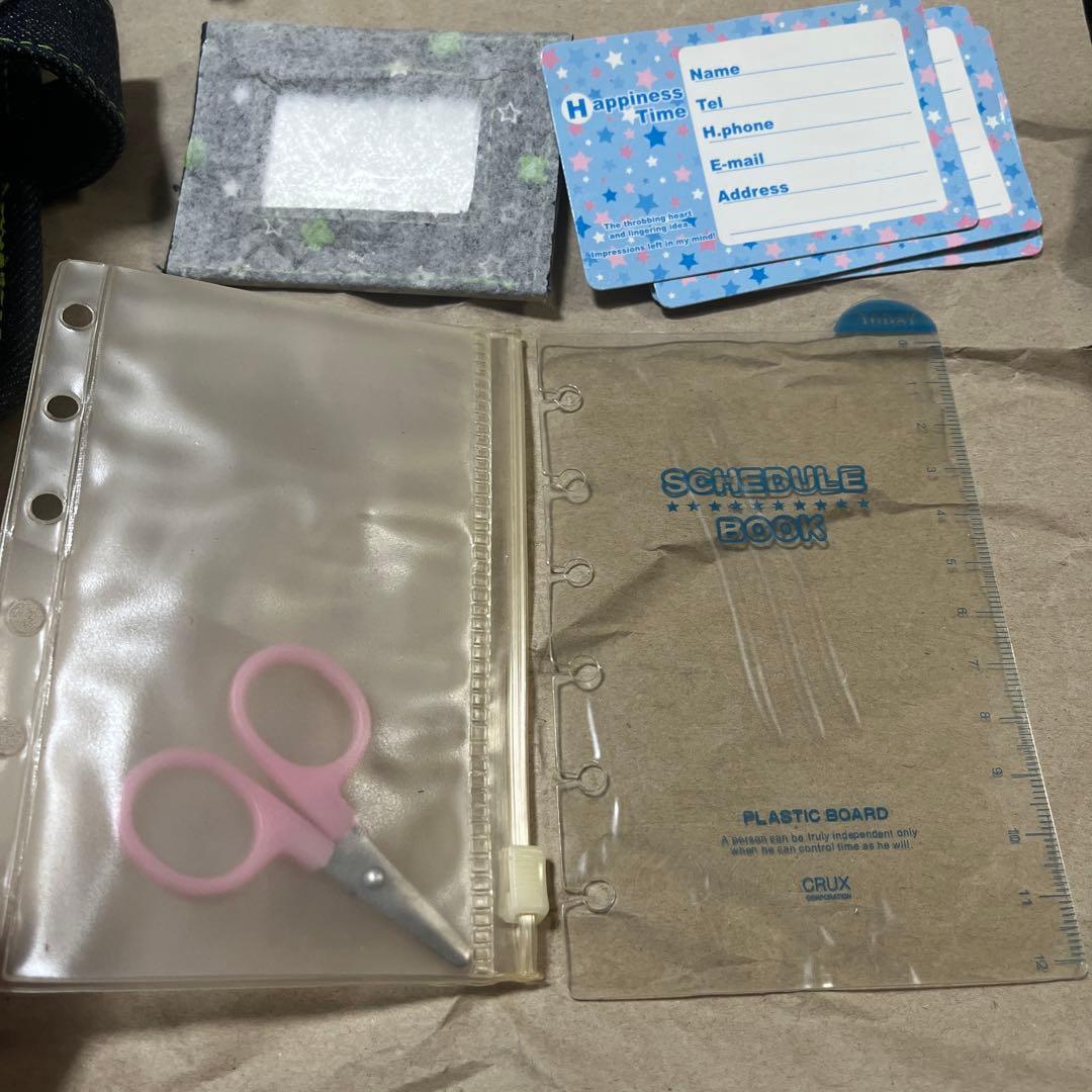 ト*ロ様 希少 平成レトロ シール帳 手帳 バインダー デニム ミラー付