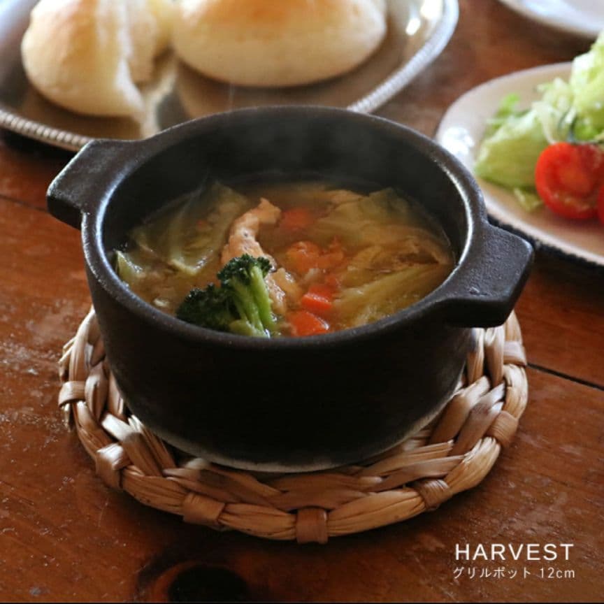 HARVEST グリルポット 直火 耐熱皿 グラタン皿 スープ皿 信楽焼 楽天市場】HARVEST グリルポット 12cm｜直火 耐熱皿 グラタン皿 スープ