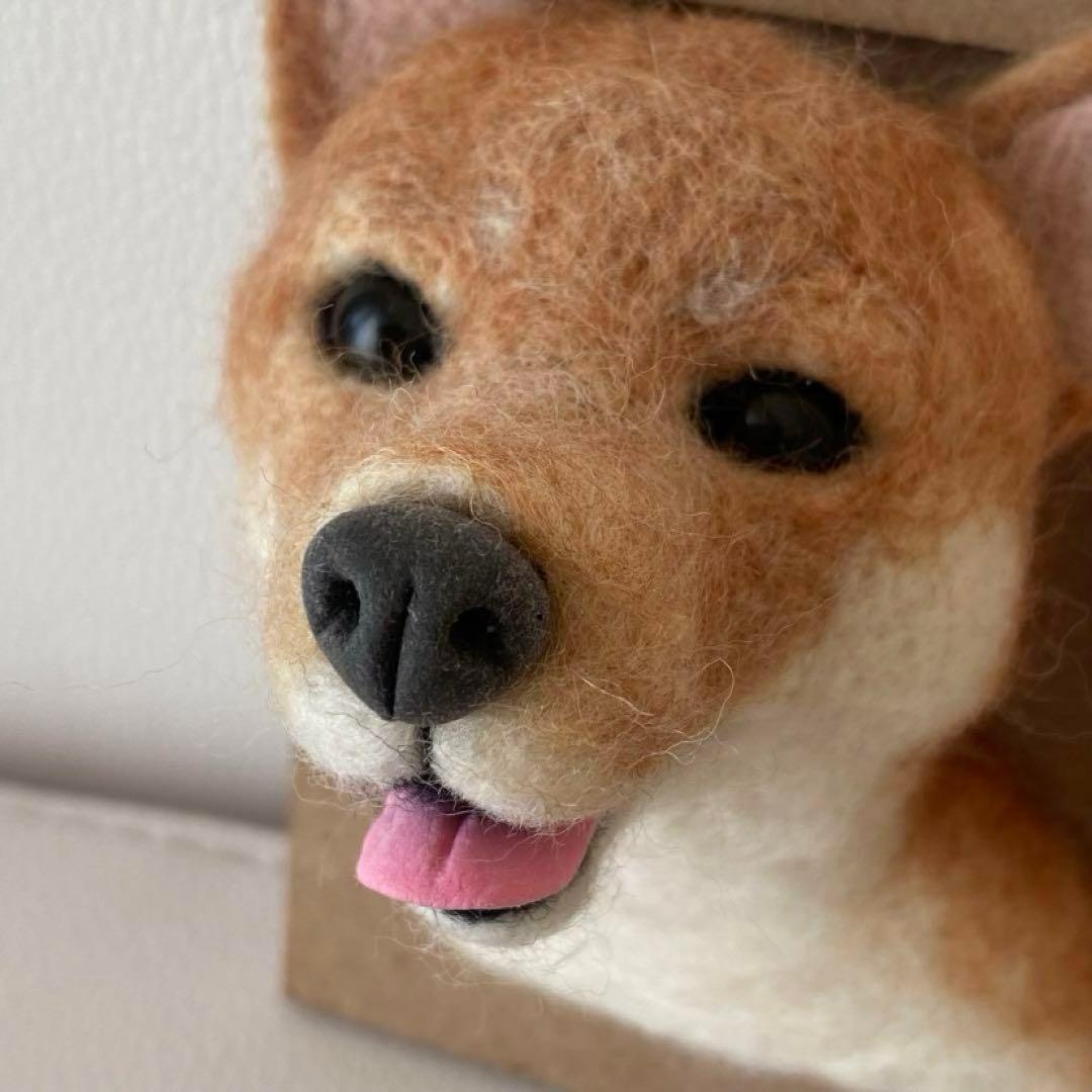心を癒す羊毛フェルト犬の柴犬 額縁】