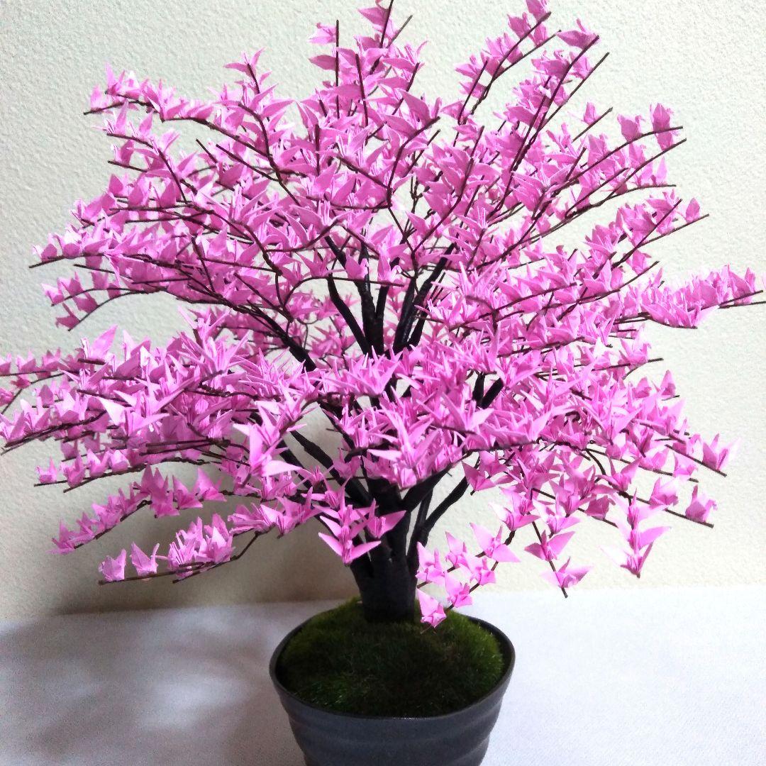 折り鶴盆栽【 桜 盆栽 】 - メルカリ