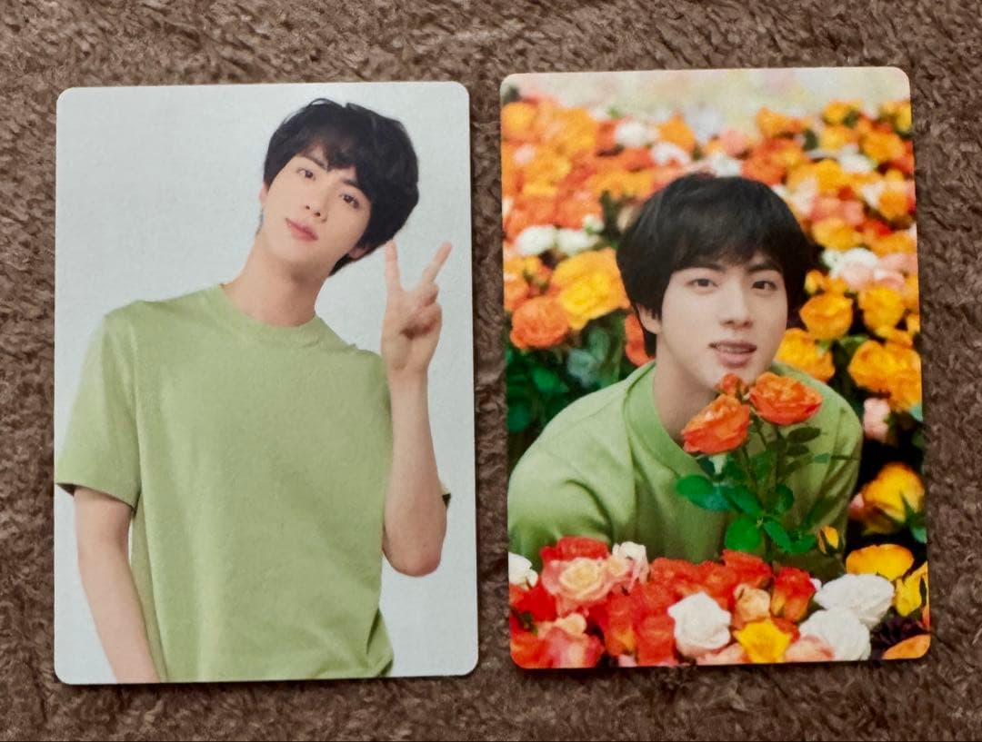 BTS JIN ミニフォトカード トレカ 2枚 ソクジン - メルカリ