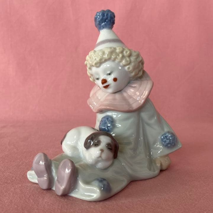 リヤドロ 30％OFF ピエロ 「子犬を持つピエロ」 #5277 希少 - メルカリ