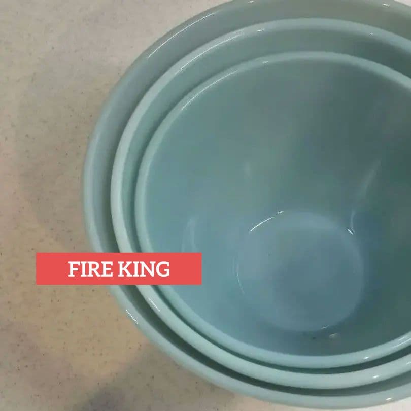 ファイヤーキング ターコイズブルー ミキシングボウル S M L 3点セット Fire King ファイヤーキング ターコイズブルー スプラッシュプルーフ
