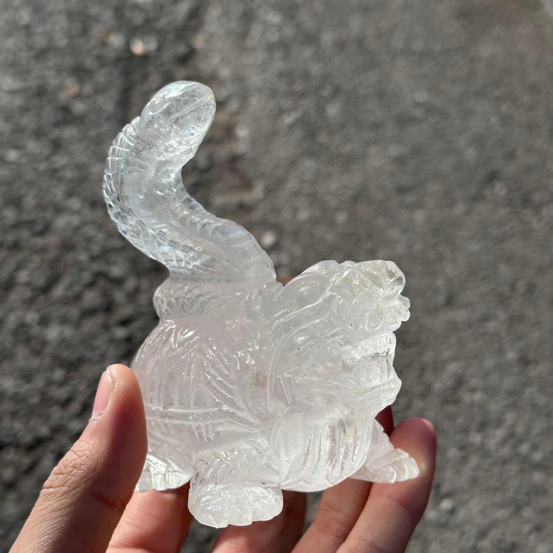 天然石 水晶の玄武様　置物　ご購入前に在庫確認必要G.158 天然石 水晶の玄武様 置物 ご購入前に在庫確認必要G.158 天然石 水晶の