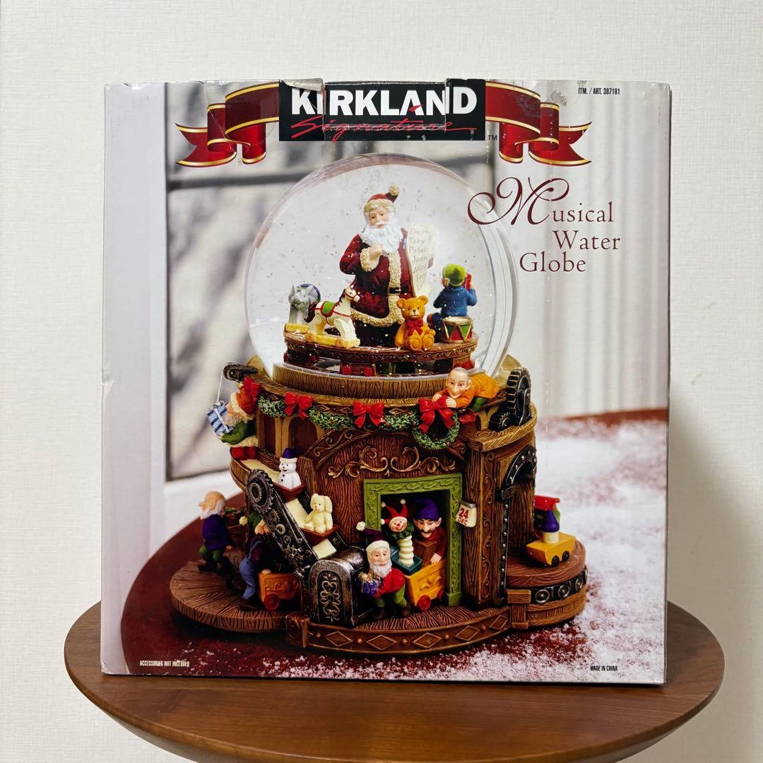 中古 KIRKLAND オルゴール サンタクロース スノードーム クリスマス