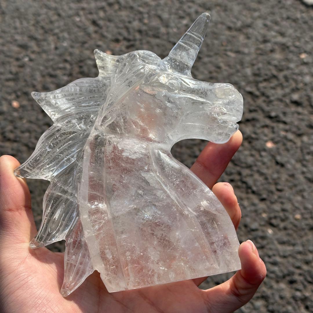 天然石水晶のユニコーン 置物ご購入前に在庫確認必要G.216