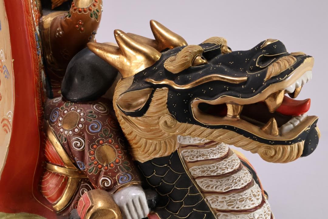 新品未使用 九谷焼 八幡釜 宝船 七福神 置物 縁起物 高さ46㎝ BK107