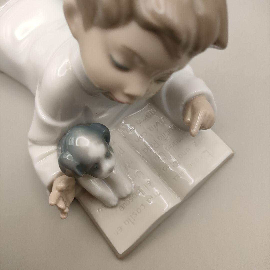 ✦美品✦ リヤドロ NAO 一緒にお勉強 1285 男の子 犬 - メルカリ
