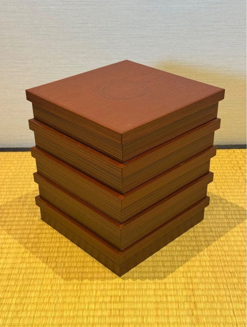 木製漆塗り 初瀬川柳菴 作 柳筥 出世膳 5客 茶懐石道具