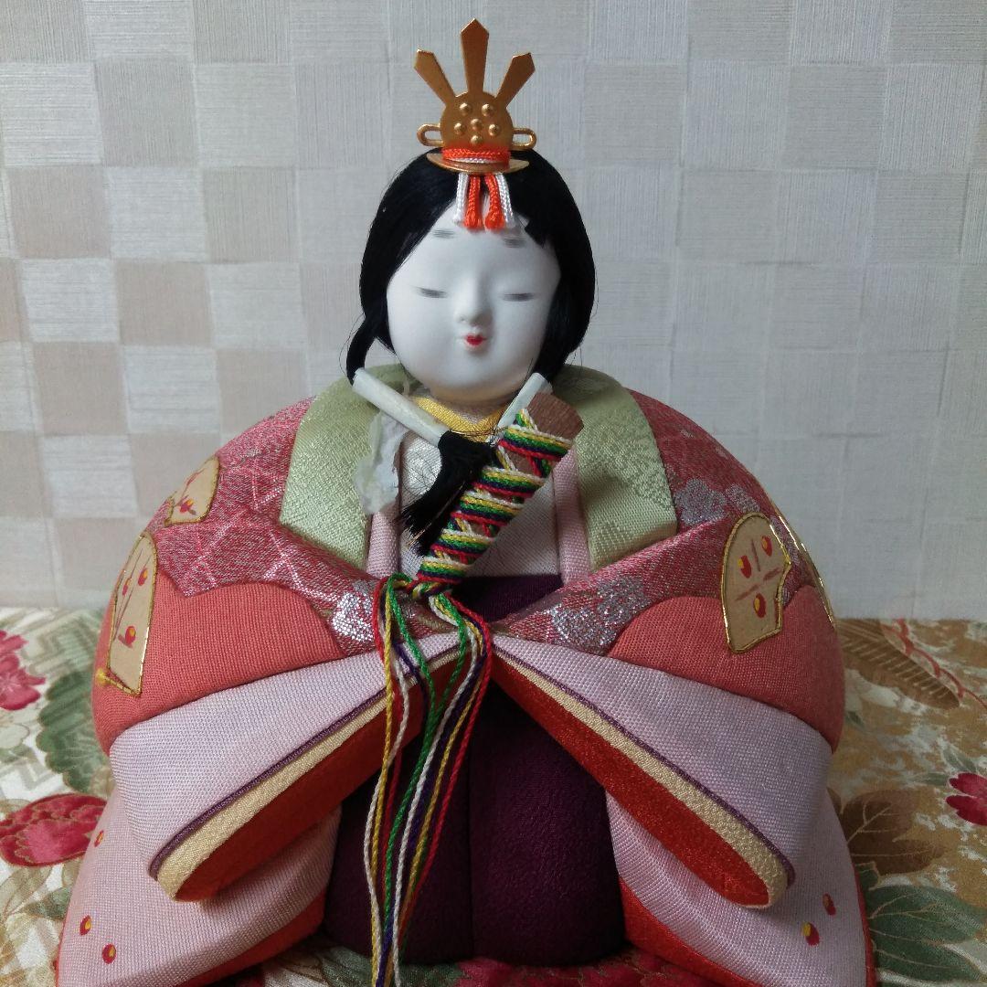 梅の扇 雛飾り 親王飾り きめこみ賀茂雛 玉秀作