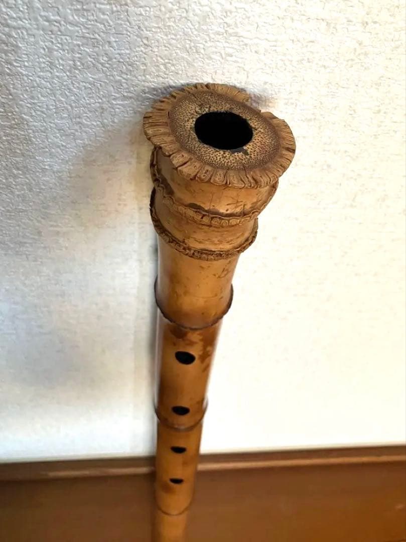 尺八本体 竹製 専用袋付き 全長56cm