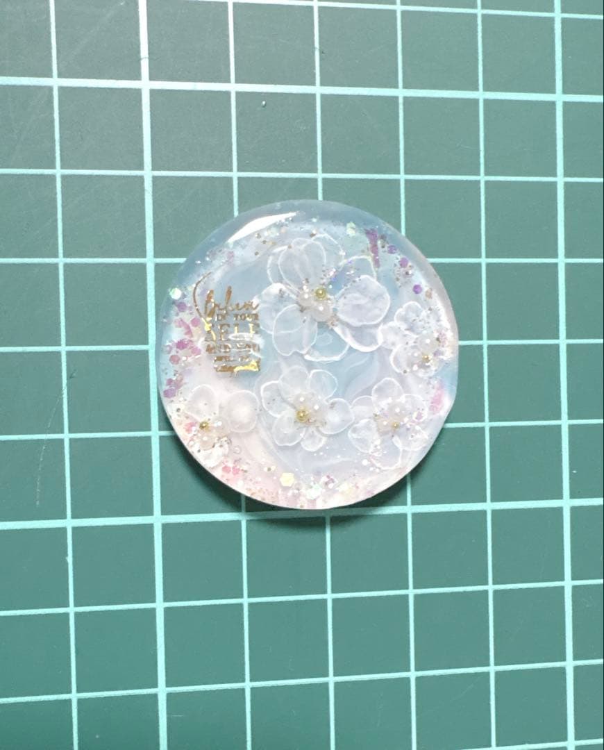 手描きレジン　ハンドメイド　ヘアゴム　3.5cm