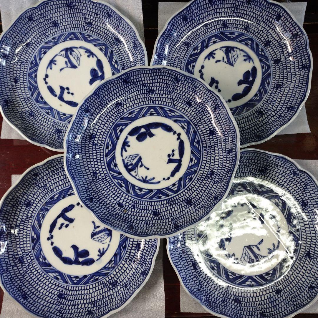 古道具 和食器 春寒皿セット 和食器 雪 8点食器セット 二人用磁器 日本製 美濃焼 食器セット セット