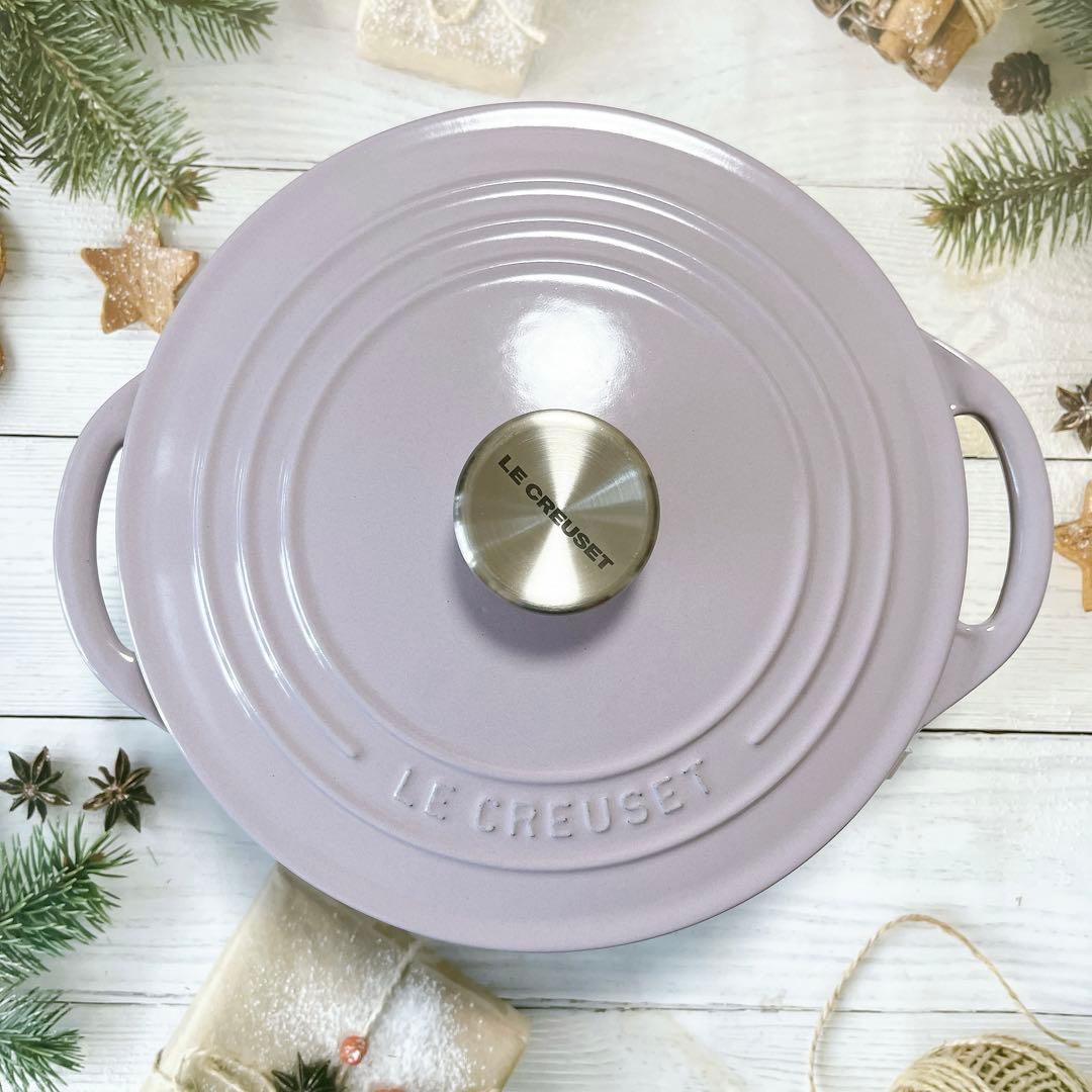 ♡ルクルーゼ　ラベンダー　ココット ビス　両手鍋　パープル　ココットロンド 新品 LE CREUSET - ルクルーゼ ココットロンド 両手鍋 1点 パープル系 20cm
