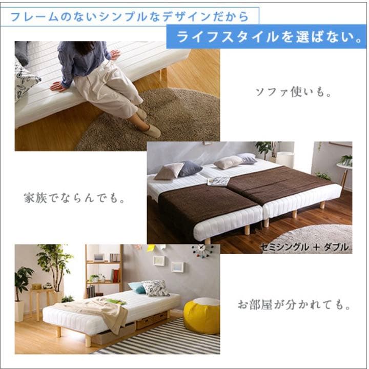 《新品》Sサイズ//脚付きロールマットレス(ネイビー)  シンプル