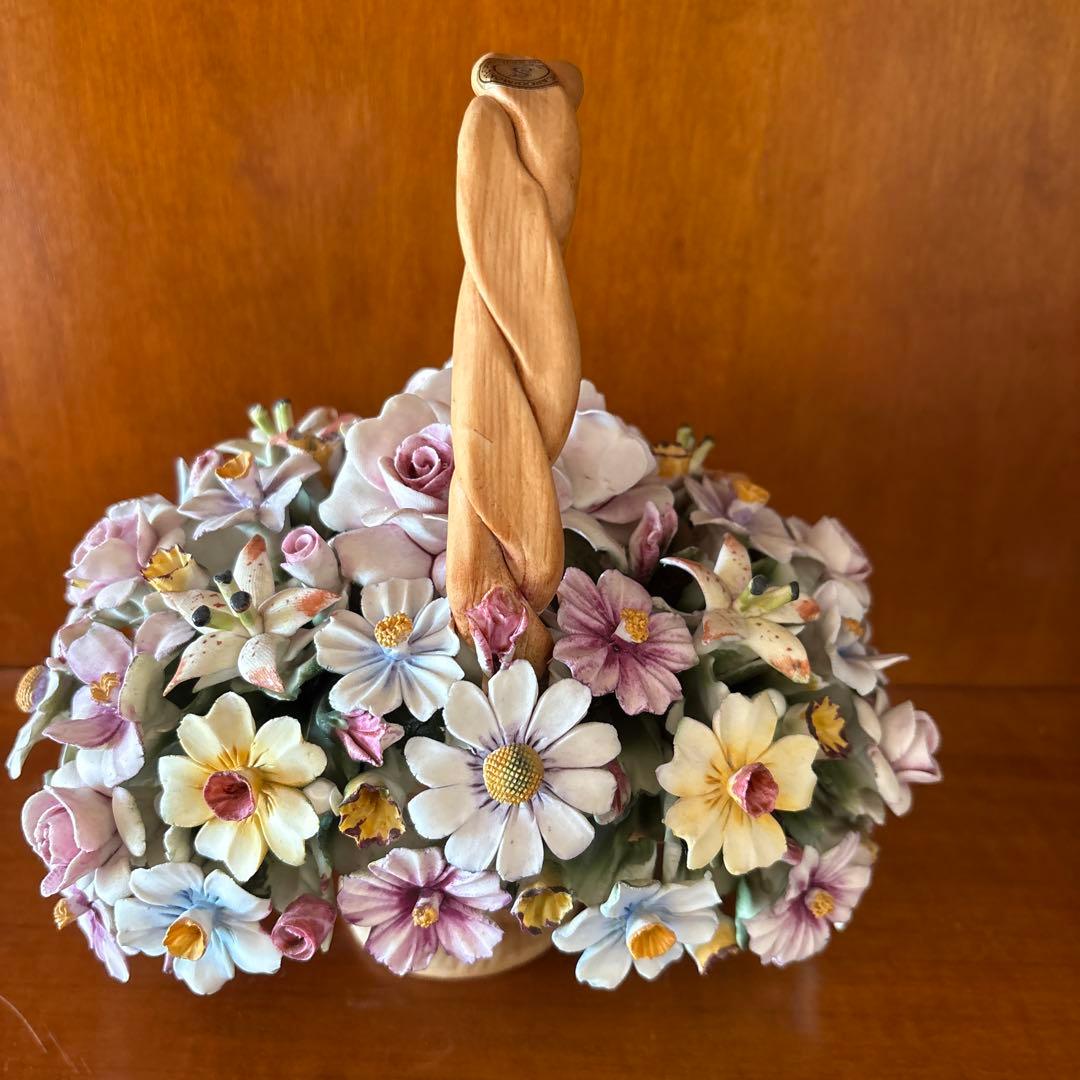 カポディモンテ 陶花 Capodimonte 陶器 陶花 フラワーバスケット