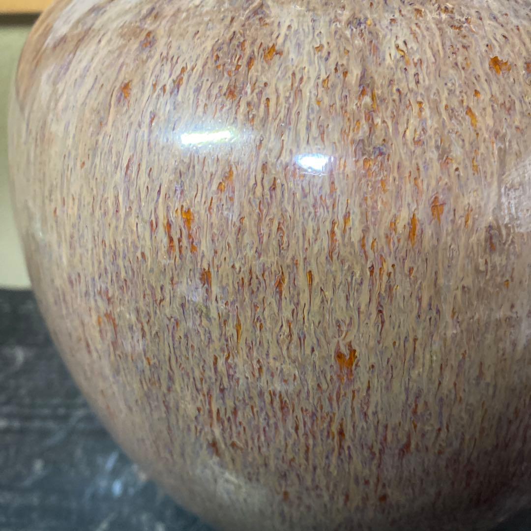 中国 古玩 孔雀釉赤壺花瓶27cm16cm