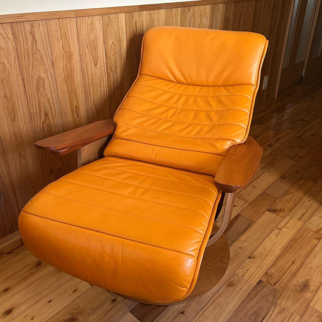 美品】カリモク 1人 シングルソファー オットマン付き ザファースト