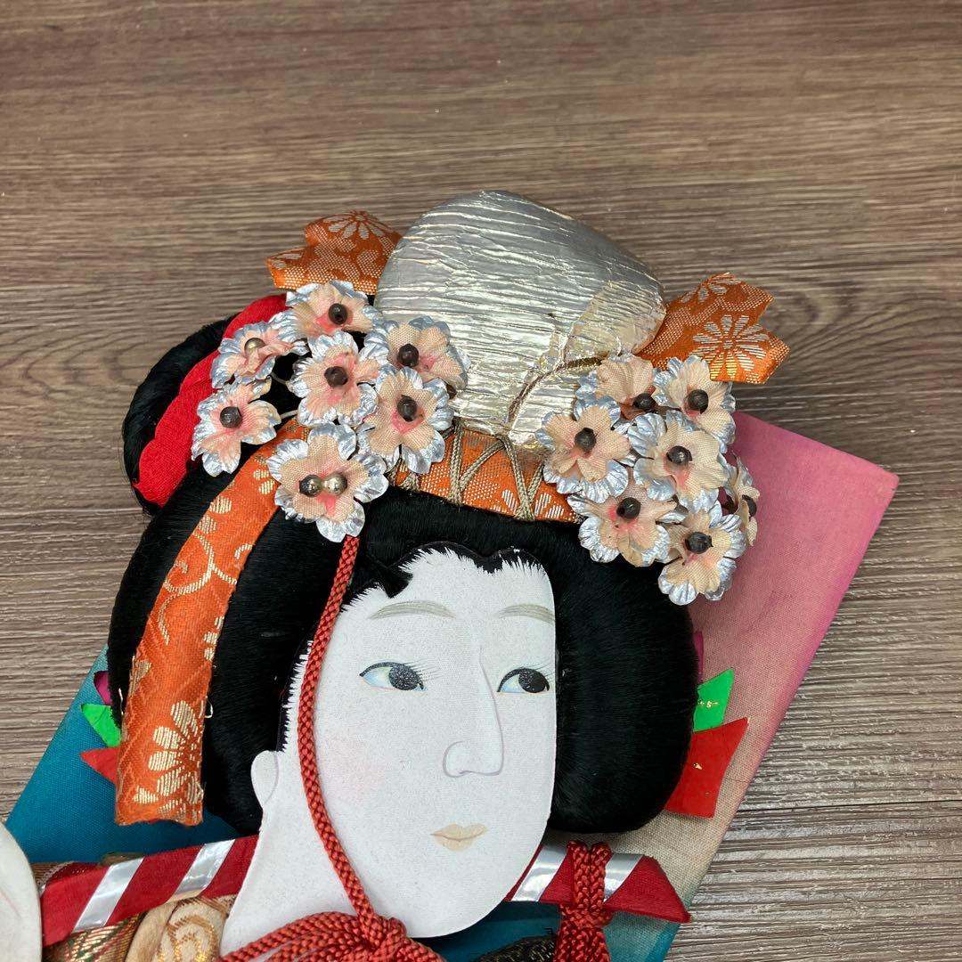 E-5 昭和レトロ 正月飾り 押絵羽子板 伝統工芸品 扇 縁起物 お正月