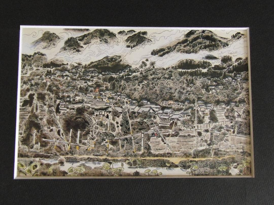 小松均、【大原早春】、希少な額装用画集より、新品額装付、状態良好