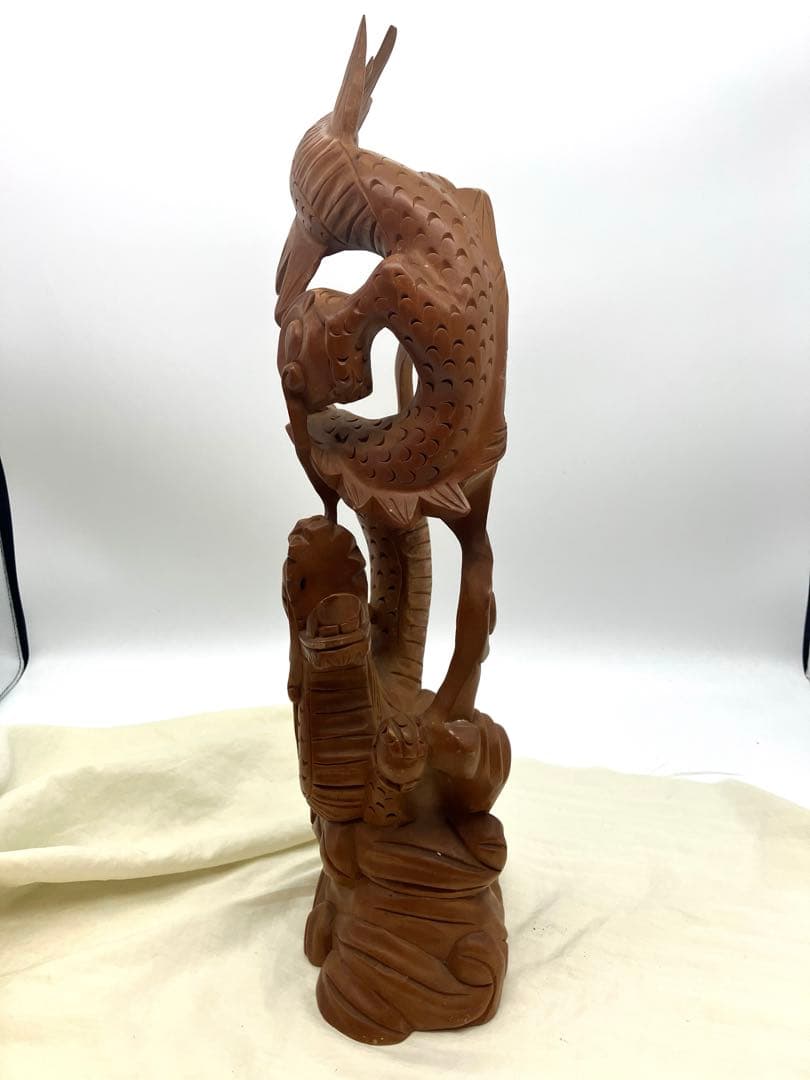 龍神 木彫り 龍の干支 置き物 龍 開運 和風置物 ドラゴン 約45cm 竜
