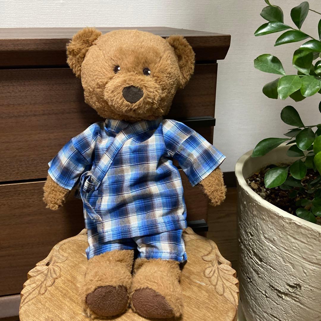 IKEAのクマの着せ替えお洋服甚平リボン巾着