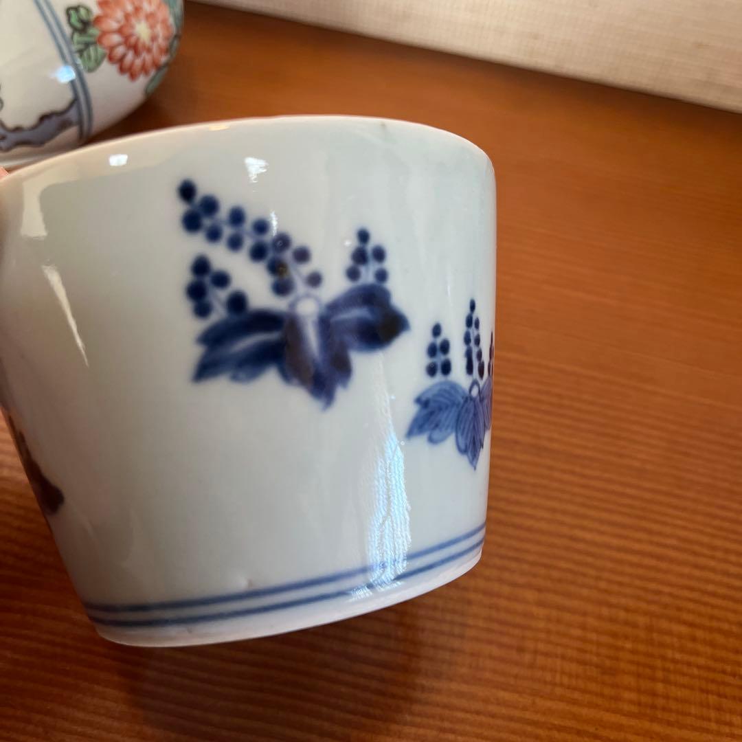 古伊万里 渦福 染付 桐家紋 蕎麦猪口 - メルカリ