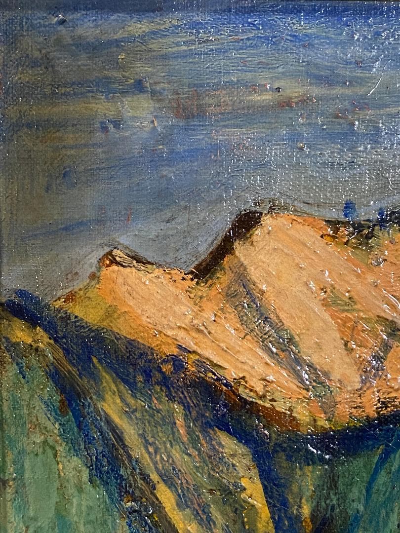 真作」中山爾郎「シャルトル 麦秋」風景画油彩画額装サイン有りF6号