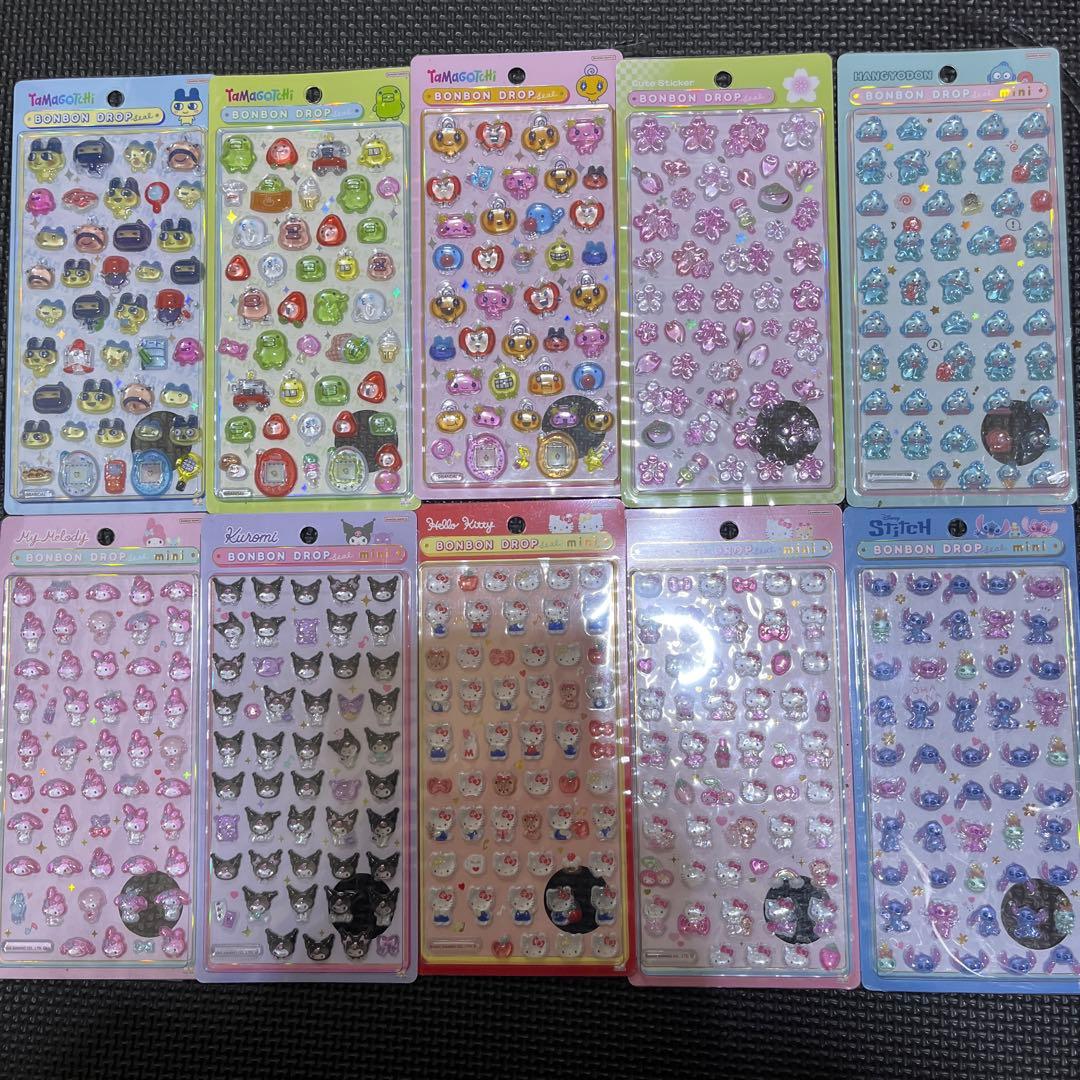サンリオ　ボンボンドロップシール　ミニ　はぴだんぶい　プリン　キティー　正規品 サンスター文具 ボンボンドロップシール ミニ サンリオ 正規品