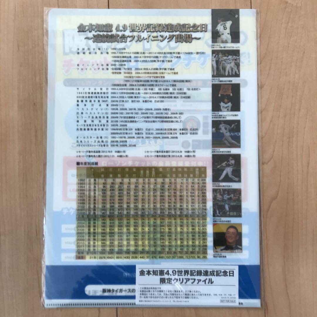 金本知憲4.9世界記録達成記念日限定クリアファイル - メルカリ