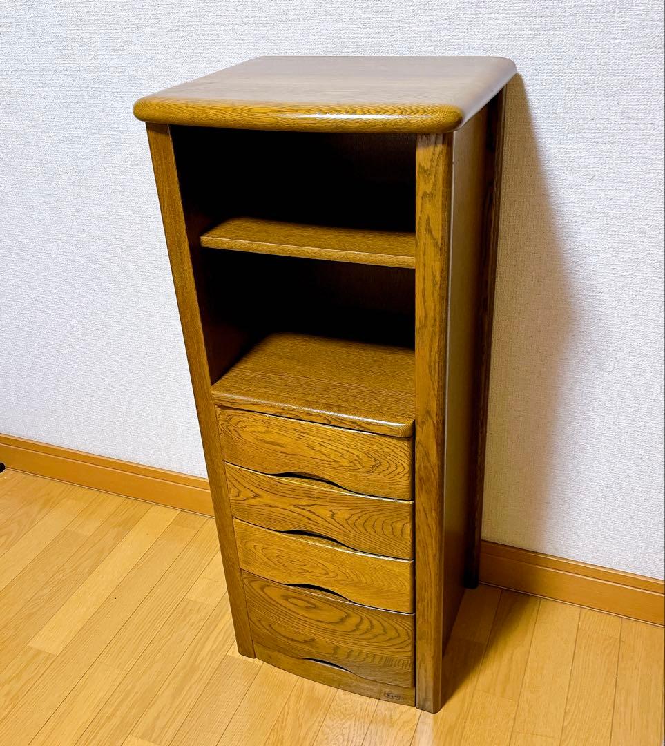 浜本工芸 ナラ材 電話台 チェスト チェスト キャビネット 引き出し収納