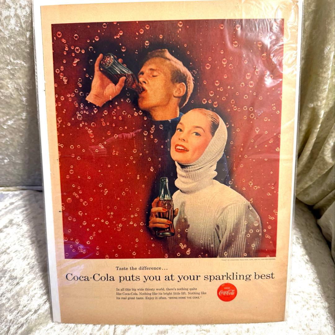 ① コカコーラ ヴィンテージ ポスター 1955年頃 アンティーク雑貨
