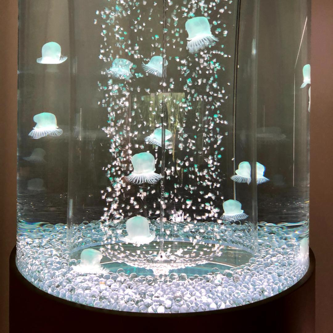 想芸館》 人工クラゲが泳ぐ浮遊体アート 水槽一式セット（Φ60円筒型