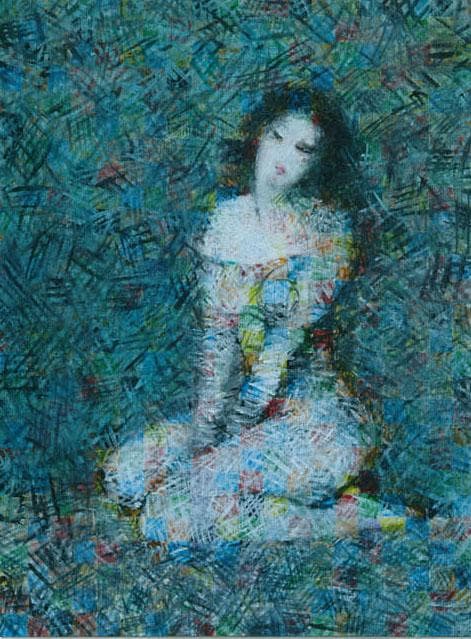 油絵 菅家令子 絵 絵画 インテリア uF6-010611 人物女性 油絵 菅家令子 絵 絵画 インテリア 額付(黒) uF6-110302 花 油絵 菅家