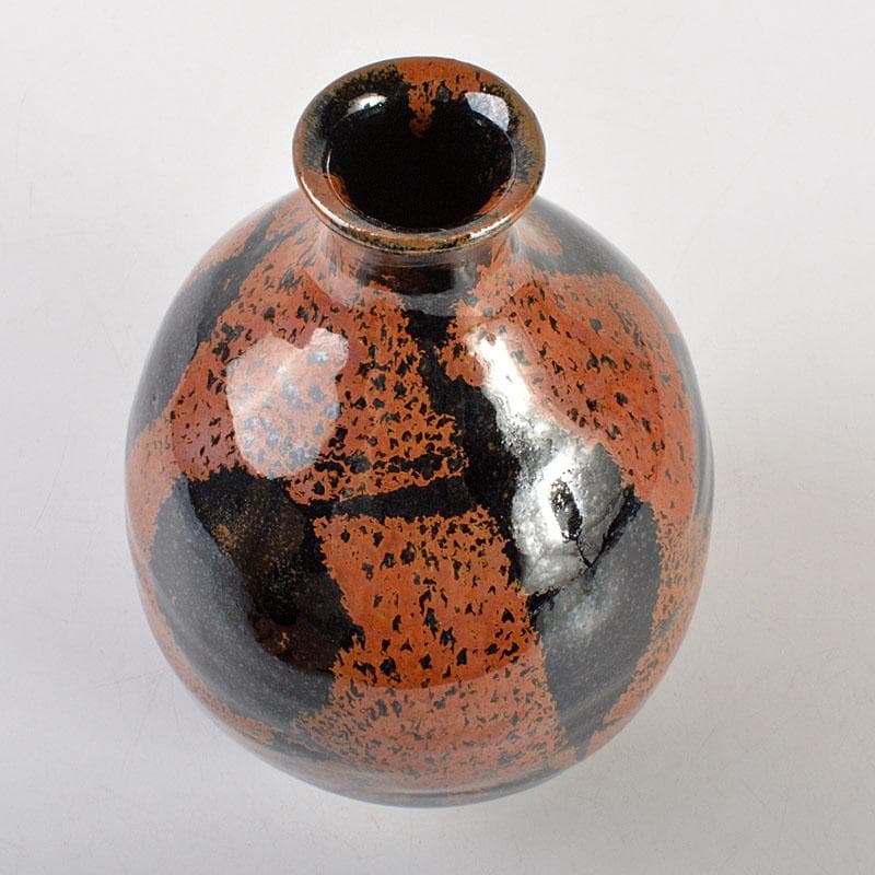 京焼 清水焼 清水保孝作 鉄釉鉄彩 花入 共布共箱 C 6744 - メルカリ