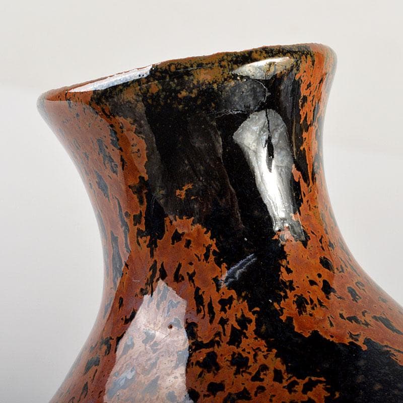 京焼 清水焼 清水保孝作 鉄釉鉄彩 花入 共布共箱 C 6744 - メルカリ