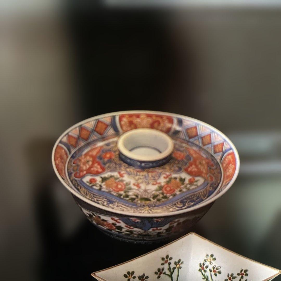 先代源右衛門 古伊万里風花鳥図 蓋物 未開封 傳 日本の器 木箱