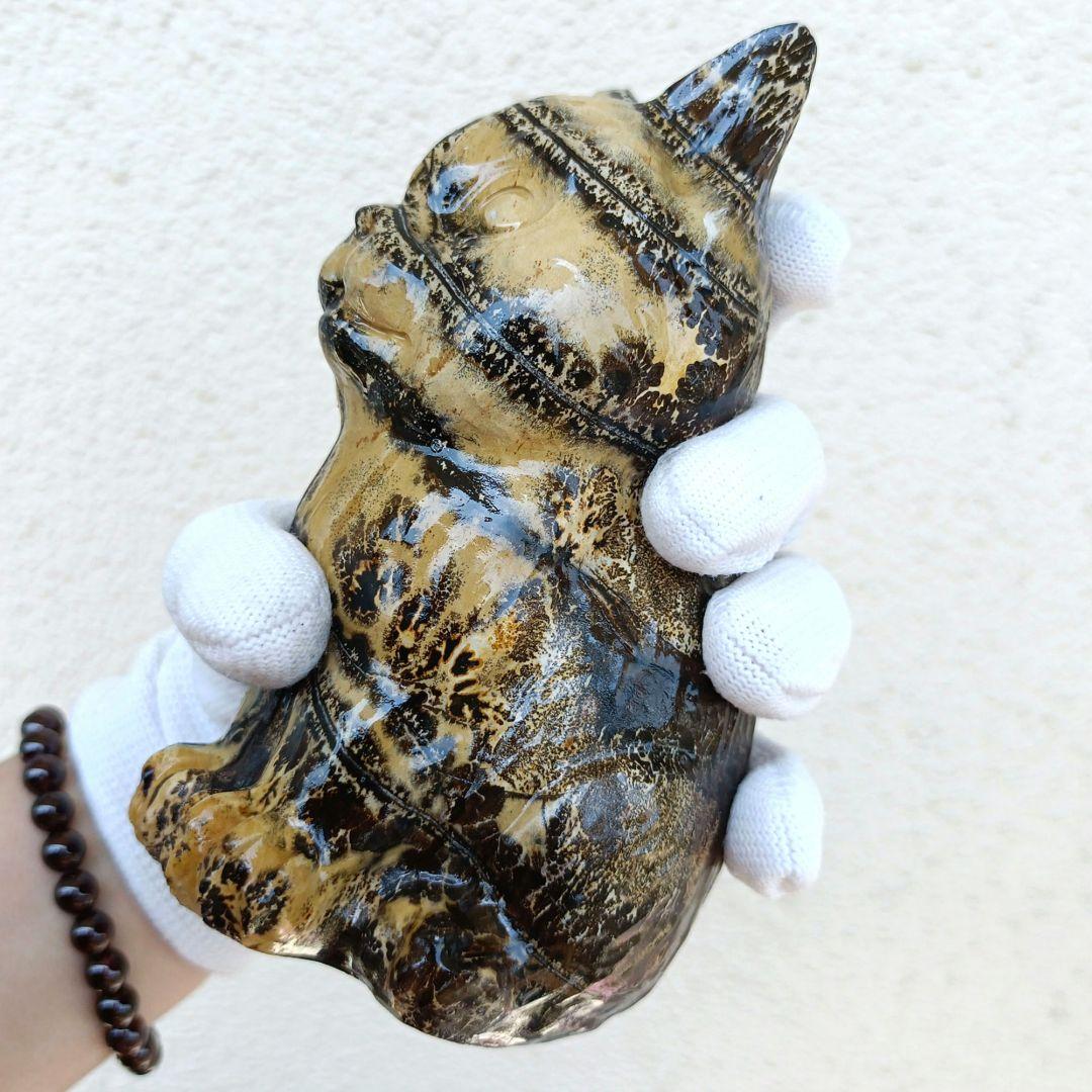 BIG✨ ピクチャージャスパー 絵画碧玉 お座り猫 天然石 パワーストーン