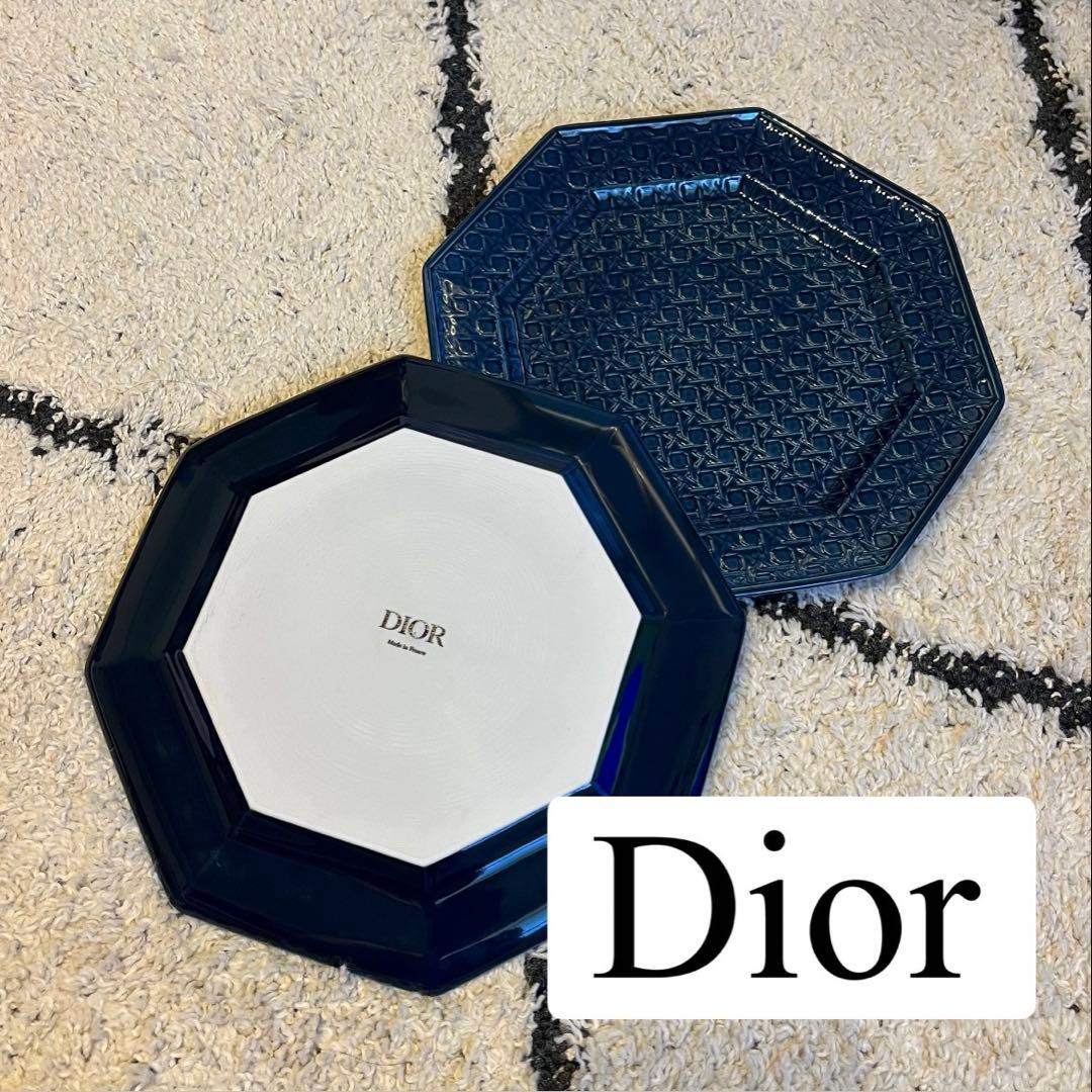 Dior ネイビー 八角形皿 2枚セット 新品未使用 箱付 八角形｜B&D minoyaki