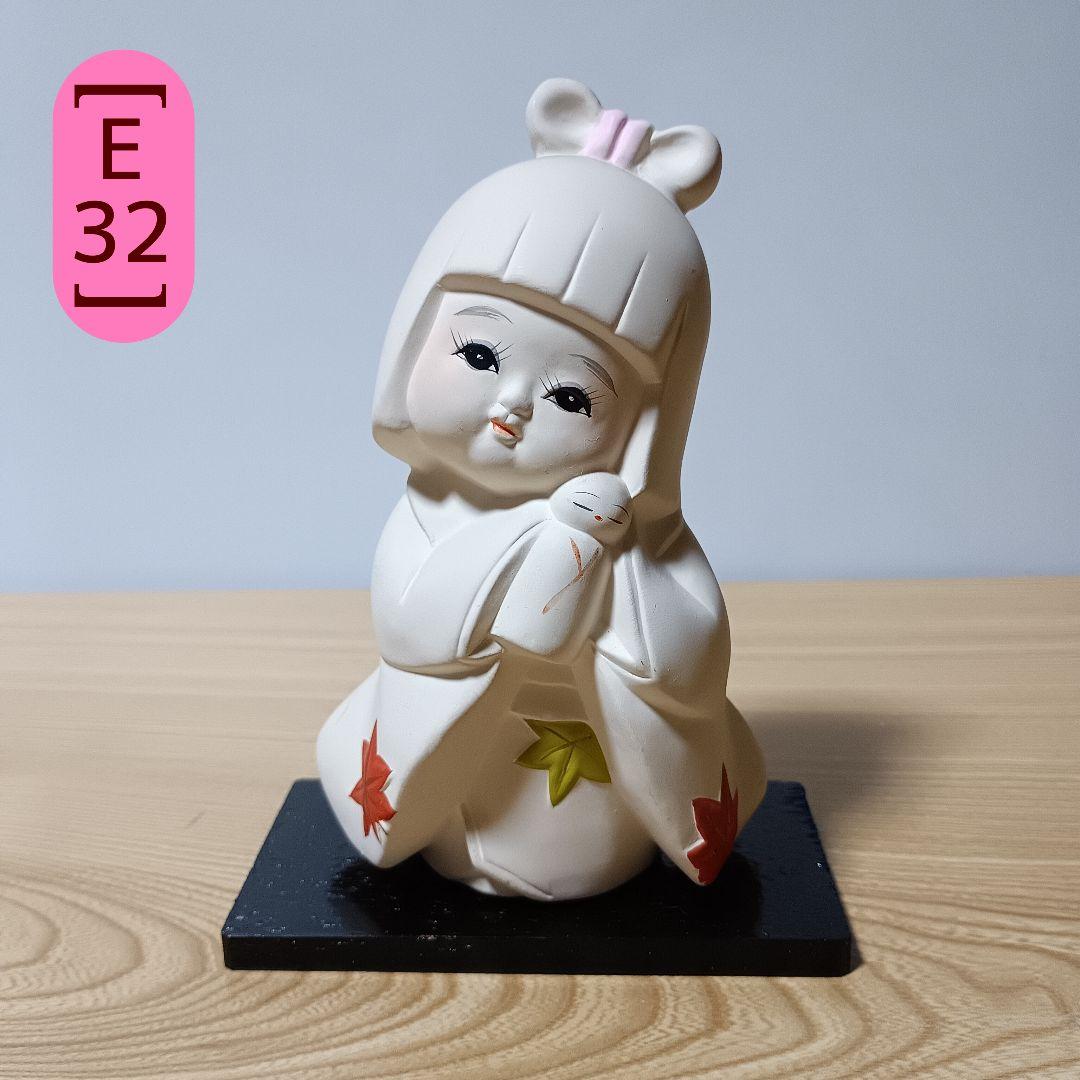 E-32〕陶器製 京陶人形 わらべ人形 小 白色 - メルカリ